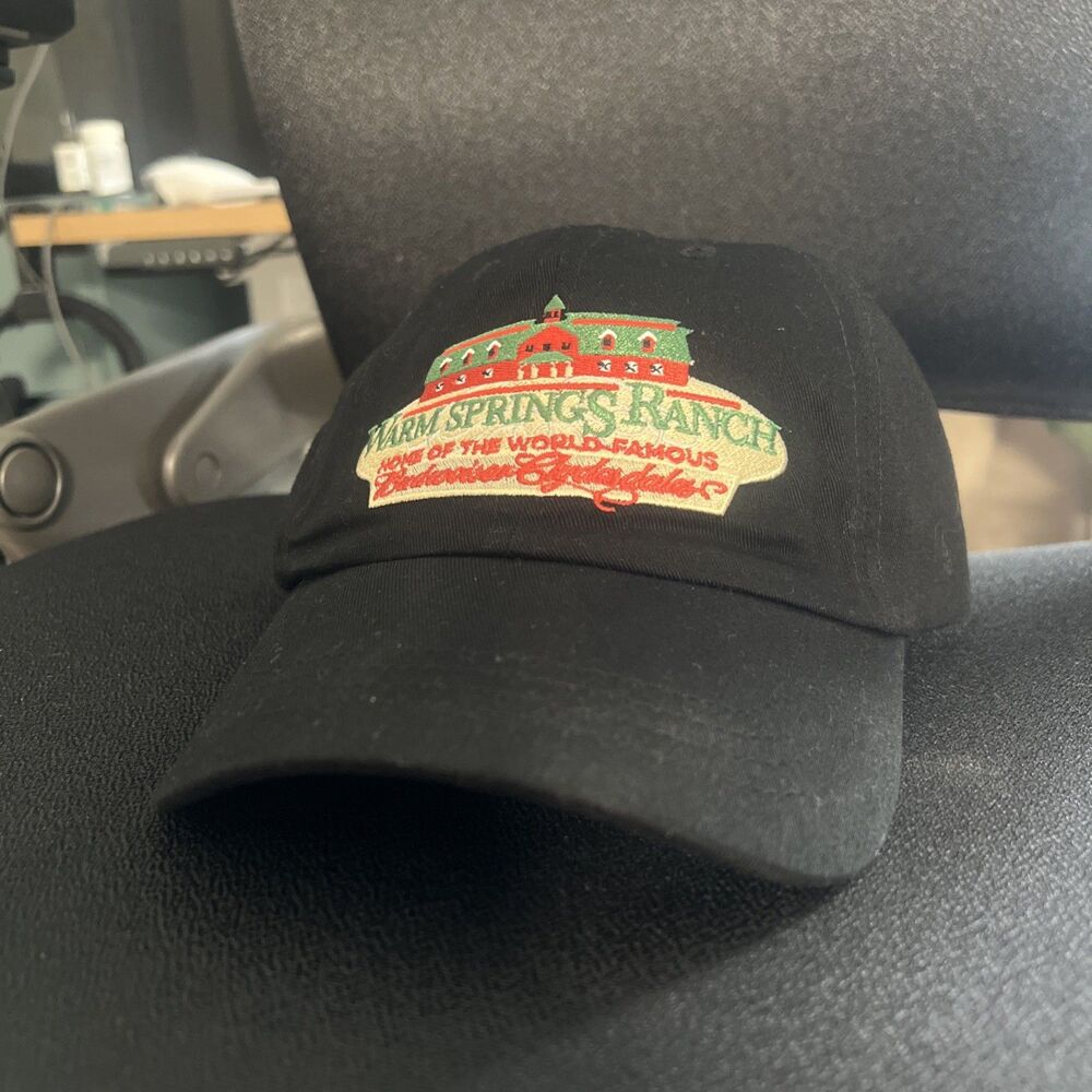 Warm Springs Ranch Hat Strapback Dad Cap Men Black Boonville Missouri Clydedales